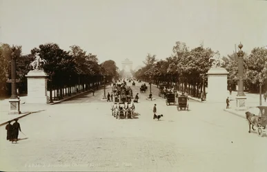 Champs Elysees, Paris (sepia-bilde)