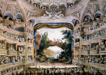 Comédie Française-teatret på slutten av 1700-tallet, slutten av 1800-tallet (gravering)