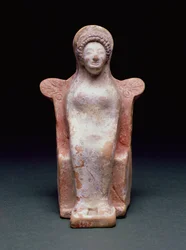 Gudinnen Athena, gresk, ca. 490 f.Kr. (terrakotta og pigment)