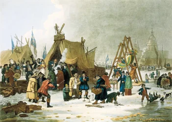 Themsen frøs til vinteren 1813–1814, før rivingen av den gamle London Bridge i 1831. Themsen frøs til under svært kalde vintre, og londonere benyttet anledningen til å sette opp lekeplasser for barn, improviserte skøytebaner og sette opp ti