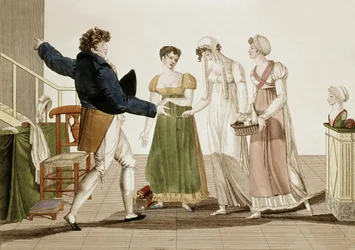 Motedesigneren på den tiden av det første keiserdømmet i Frankrike (1804–1815), gravering