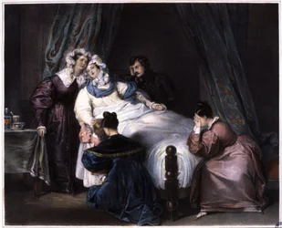 Det uopprettelige tapet, selv død i barsel, ca. 1840 (litografi)