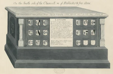 Tomb in Biddulph Church - William Bowyer: vasketegning, nd [?19th cent]
