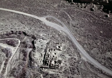 Utsikt over en gammel Anasazi-bosetning, Chaco Culture National Historical Park, Chaco Canyon, New Mexico, Amerikas forente stater, Anasazi-sivilisasjonen