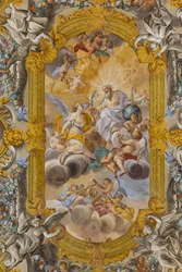 Utsikt over taket, Nunziatina-kirken, Todi, Umbria, Italia (bilde)