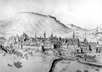 Utsikt over byen Chambery i Savoy