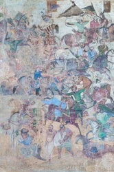 Veggmalerier ved Qeysarieh-portalen, Naqsh-e Jahan Imam-plassen, Esfahan, Iran (fresco)