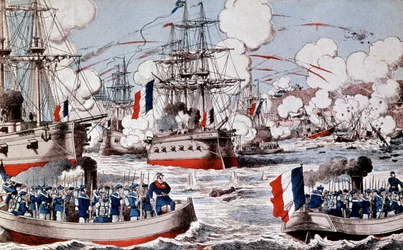 Krig mellom Kina og Frankrike (1884–1885): Ødeleggelse av den kinesiske flåten av admiral Courbet i Fou Tcheou, 23. august