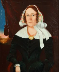 Kvinne med blomsterhatt 1825 (olje på lerret)