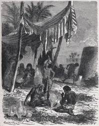 glassproduksjon i det gamle Egypt, ca. 1880 (gravering)