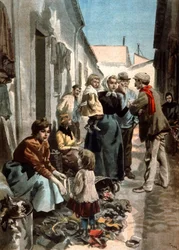 fille-og-bein-menn i Paris, ca. 1900 (illustrasjon)