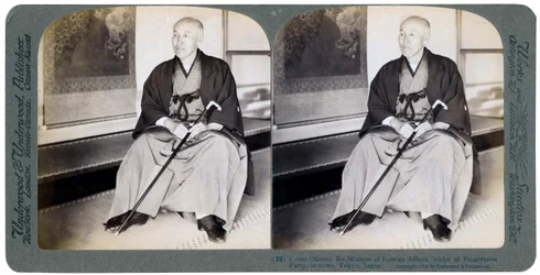 Grev Okuma, tidligere utenriksminister, leder for Det progressive partiet, Tokyo, Japan, 1904.