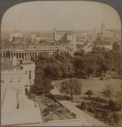 Fra marinedepartementet ... forbi Det hvite hus og finansdepartementet, til Capitol, Washington, U.S.A., 1902.