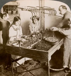 Produserer silke, Syria, 1900-tallet.