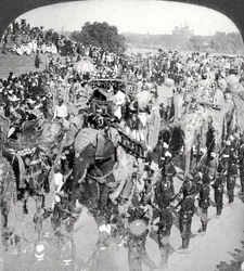 Prinser i Grand State Entry, Durbar, Delhi, India.