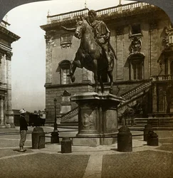 Statue av keiser Marcus Aurelius, Roma, Italia.
