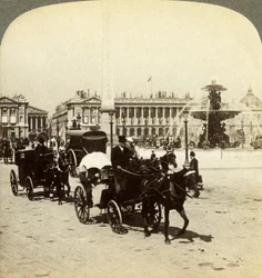 Obelisken og fontenen, Place de la Concorde, Paris, Frankrike, 1800-tallet.