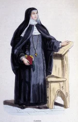 A Clarisse, en religiøs av St. Clair-ordenen grunnlagt på 1200-tallet.