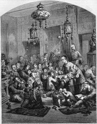 En skole i Kina i 1858.