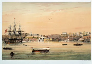 Admiraut: "" Admirals båt"" Litografi av Paris fra 1800-tallet, dekorativ kunst