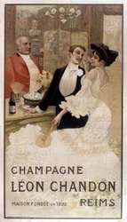 Reklameplakat for Léon Chandon champagne, sent på 1800-tallet
