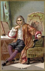 Alain Rene Lesage (Alain-Rene Le Sage) (1668-1747). 1800-talls kromolitografi.