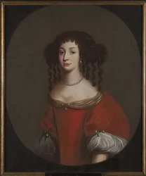 Amelie de Courlande, epouse du landgrave de Hesse Cassel - Portrett av prinsesse Maria Amalia av Courland (1653-1711), Landgravine av Hessen-Kassel, Anonym . Olje på lerret. Mål: 90x74 cm. Nationalmuseum Stockholm