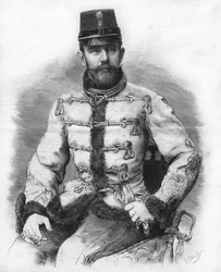 Erkehertug Rudolf av Habsburg (1858-1889), kronprins av Østerrike. Gravering av 1889.