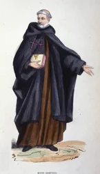 armensk munk. Gravering fra et album på religiøse ordre, Paris