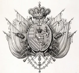 Arms of Tuscany, tidlig på 1800-tallet. Leopold av Toscana.