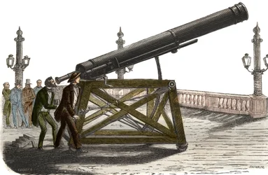 Astronomisk ramme av M. Queslins Place de la Concorde i Paris. Gravering fra 1857 i "" Le Musee Des Sciences""