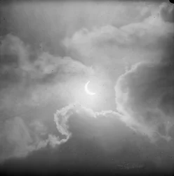 Astronomisk glassplate av solformørkelse (glassnegativ)