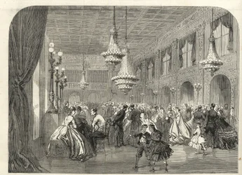 Baden Baden (Baden-Baden), Tyskland - Inne i samtalerommet - 1867