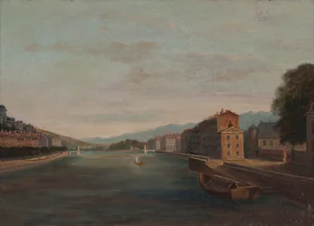 Banks of the Isère i Grenoble 1864 (Olje på lerret)