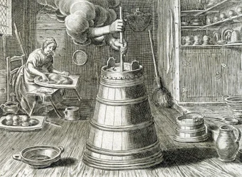 Baratte for smør- og ostefremstilling - gravering