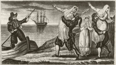 "Beakes den nederlandske piraten og hans mannskap som tvangsbærer nonner fra et spansk kloster"