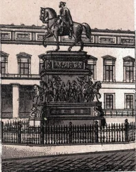 Berlin, Germany: statue of Frederic II the Great (Frederic the Great). in “” The world illustrates 168 views”” Undated (late 19th century)