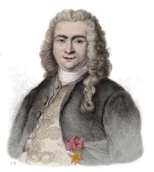 Bertrand Francois Mahe de La Bourdonnais (1699-1753), fransk admiral, administrator i tjeneste for Compagnie francaise des Indes Orientales og guvernør i Mascareignes - Bertrand-Francois Mahe de la Bourdonnais (1699-1753) - kaptein på fransk og portu.