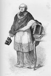 Kardinal Etienne-Charles de Lomenie de Brienne - Etienne de Lomenie de Brienne (1727-1794), fransk prelat og politiker - - gravering fra "" Frankrikes historie fortalt til mine barnebarn" - av Francois Guizot - 1872-1876