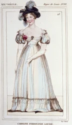Caroline Ferdinande Louise av Napoli, hertuginne av Berry (1798Ð1870). Kona til hertugen av Berry. Gravering fra 1830.