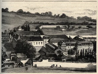Central House of Clairvaux (fengsel i Clairvaux) - Champagne-Ardenne - gravering i "" PATRIE" - PACUREQUIREQUE BESKRIVELSE AV FRANKRIKE I 6 BIND AV LUCIEN HUARD - slutten av 1800-tallet