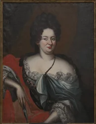 Charlotte Sophie, hertuginne de Courlande - Portrett av Charlotte Sophie (1651-1728), hertuginne av Courland, anonym . Olje på lerret. Mål: 98x74 cm. Nationalmuseum Stockholm