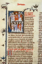 Council of Nicaea - manuskriptbelysning (gammel latinsk oversettelse av de første økumeniske konsilene tilskrevet Isidore), middelalder (ref. 365, 351r). B. Mr. Toulouse. Søknad om autorisasjon til Toulouse kommunale bibliotek (tlf: 05 62 27 66