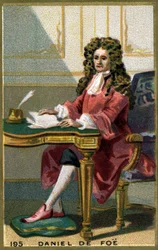 Daniel de Foe eller Defoe (1660 - 1731) engelsk forfatter og brosjyre. Kromolitografi fra 1800-tallet.