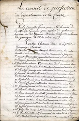 Deliberasjon av prefekturrådet i Guéret (Creuse) av 23. april 1823