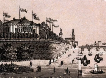 Dresden (Dresden), Germany: view of the Belvedere. in “” The world illustrates 168 views”” Undated (late 19th century)