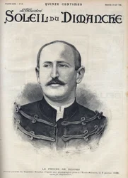 Dreyfus case: portrait of Alfred Dreyfus (1859-1935) after his degradation during the Rennes trial. Engraving in “” Le sun-du-dimanche””, August 13