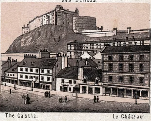 Edinburgh, Scotland: view of the castle (Castle in Edinburgh). in “” The world illustrates 168 views”” Undated (late 19th century)
