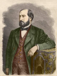 Emile Augier , fransk dramatiker (1820 - 1889).