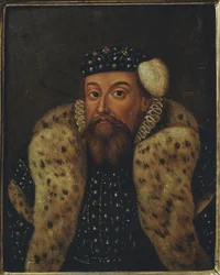 Eric XIV de Suede - Portrett av kong Eric XIV av Sverige (1533-1577), anonym . Olje på tre. Mål: 19x15 cm. Nationalmuseum Stockholm